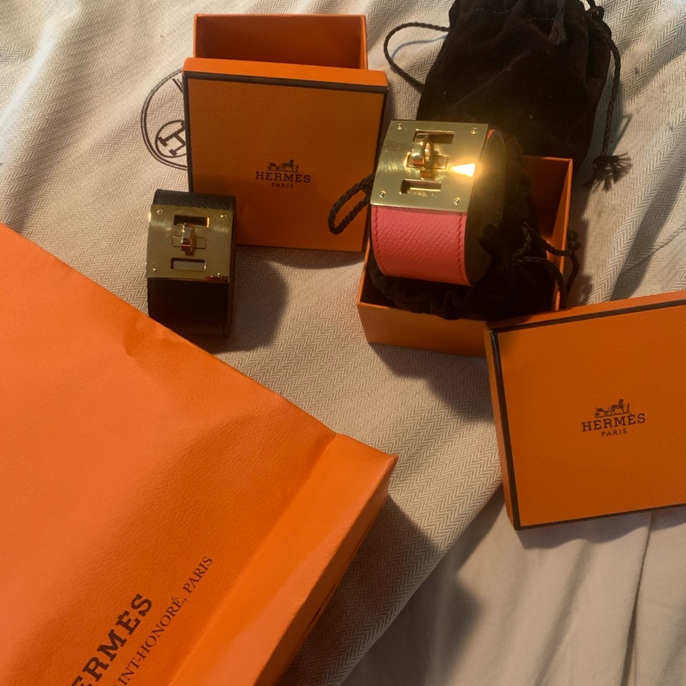 Authentic Hermes wrist bangle set if two.